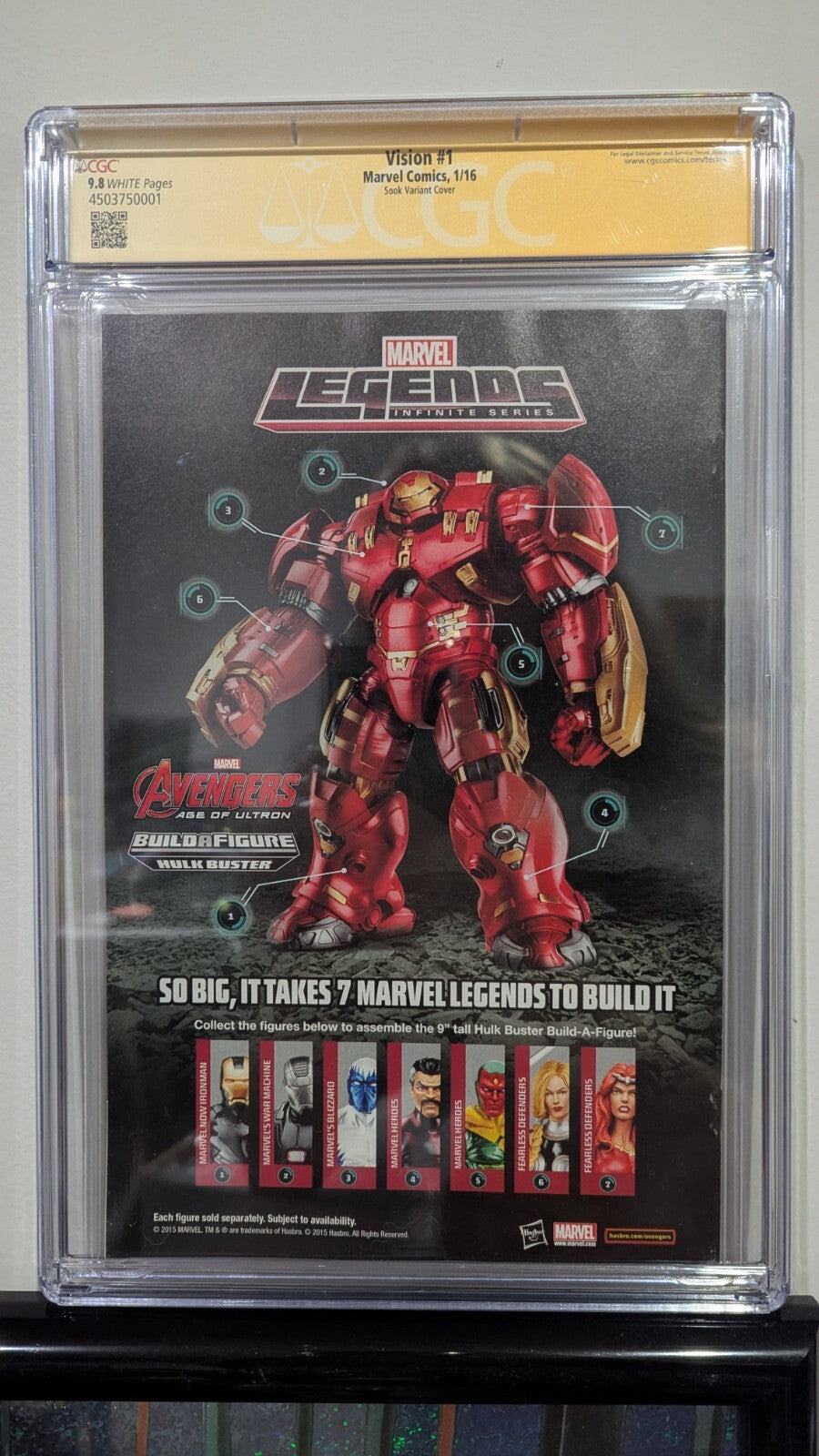 Vision #1 1:25 Sook Variant Cover CGC 9.8 1st Appearance Viz Signed Tom King HTF