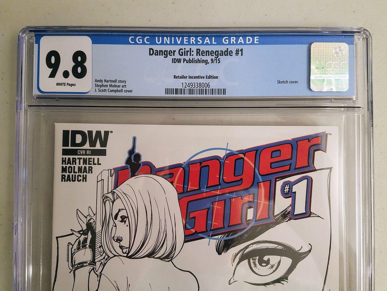 Danger Girl Renegade #1 J. Scott Campbell Sketch Variant CGC 9.8 MOVIE coming!