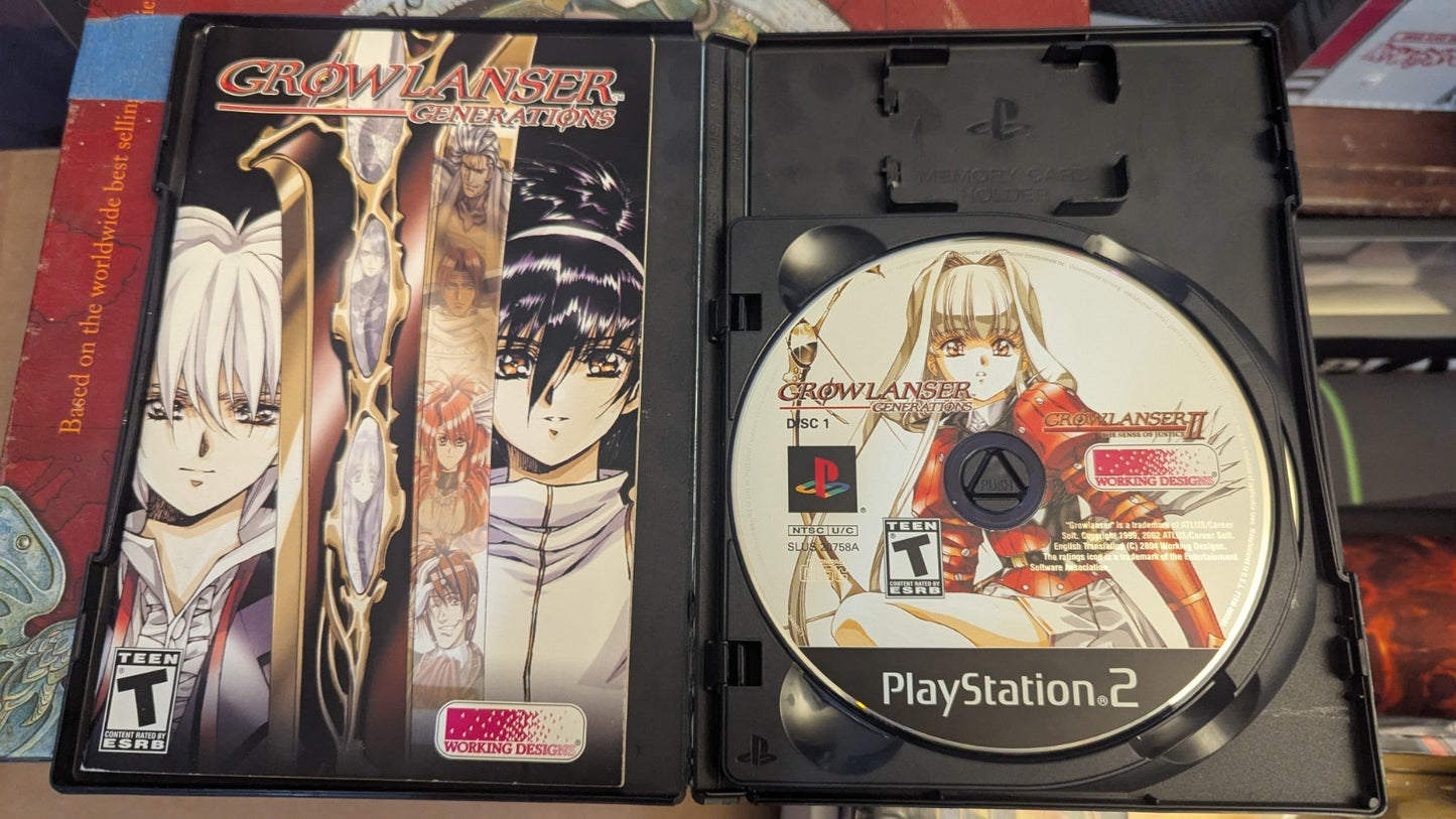 Growlanser: Generations Sony PlayStation 2 PS2, 2004 includes both CDs and book.
