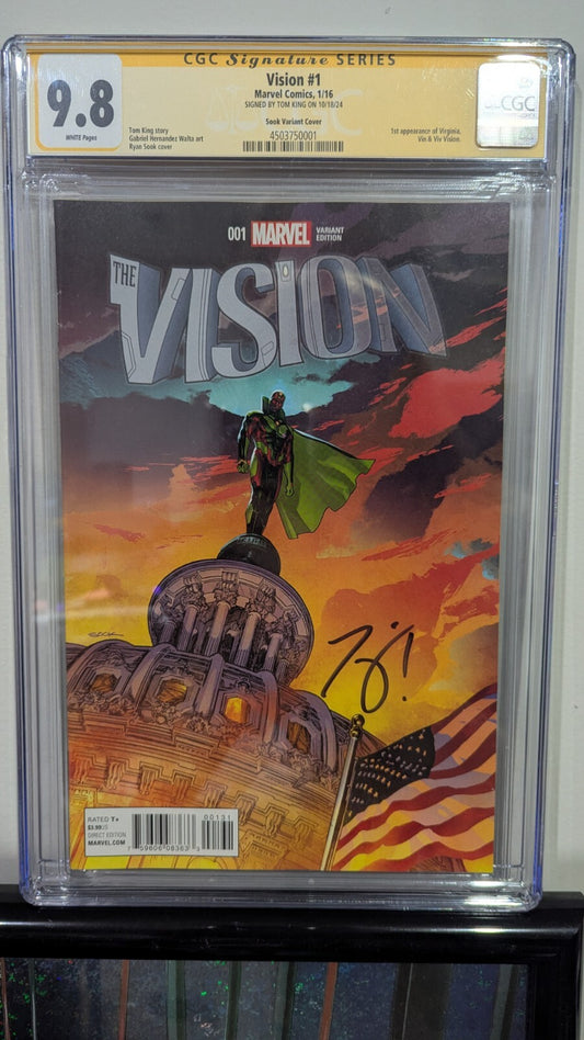 Vision #1 1:25 Sook Variant Cover CGC 9.8 1st Appearance Viz Signed Tom King HTF