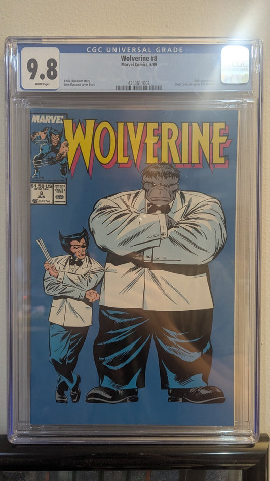 Wolverine #8 (1989) Marvel Comics Classic John Buscema Cover CGC 9.8 WHITE Pages