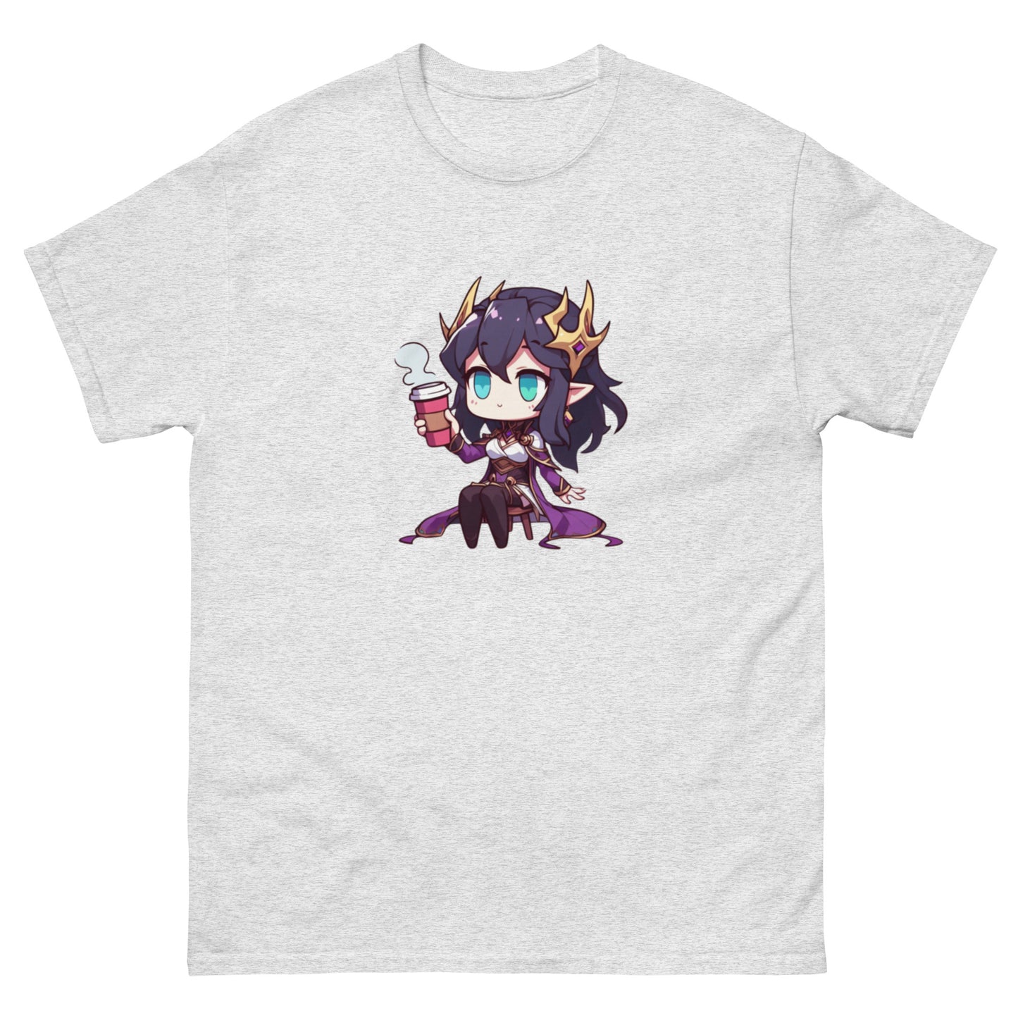 Classic T-Shirt Tee - Necromancer Sorceress Hot Coffee