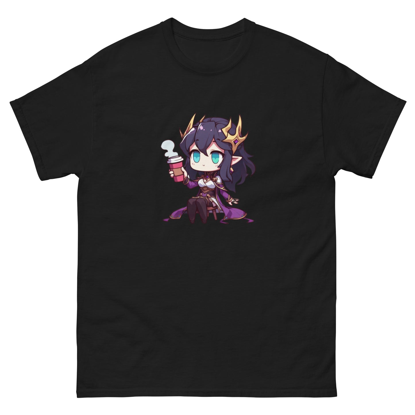 Classic T-Shirt Tee - Necromancer Sorceress Hot Coffee