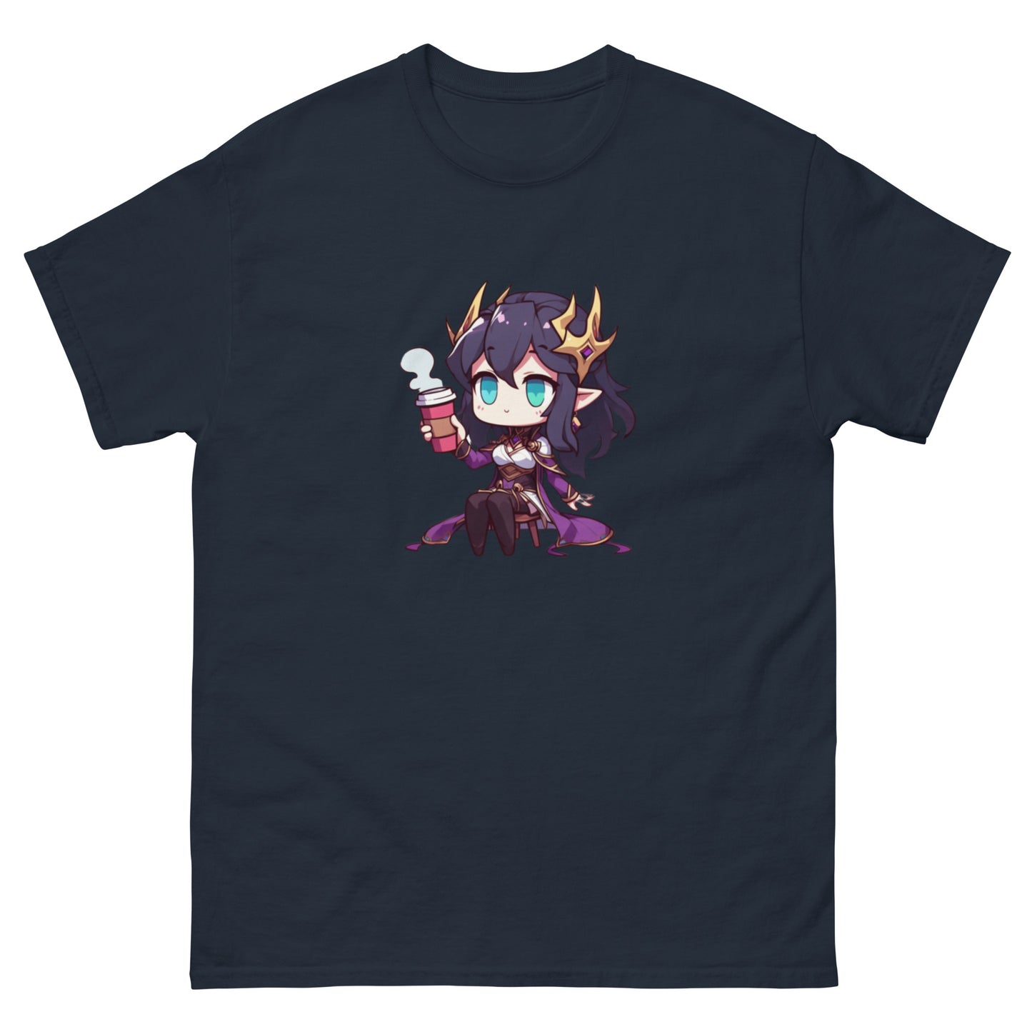 Classic T-Shirt Tee - Necromancer Sorceress Hot Coffee