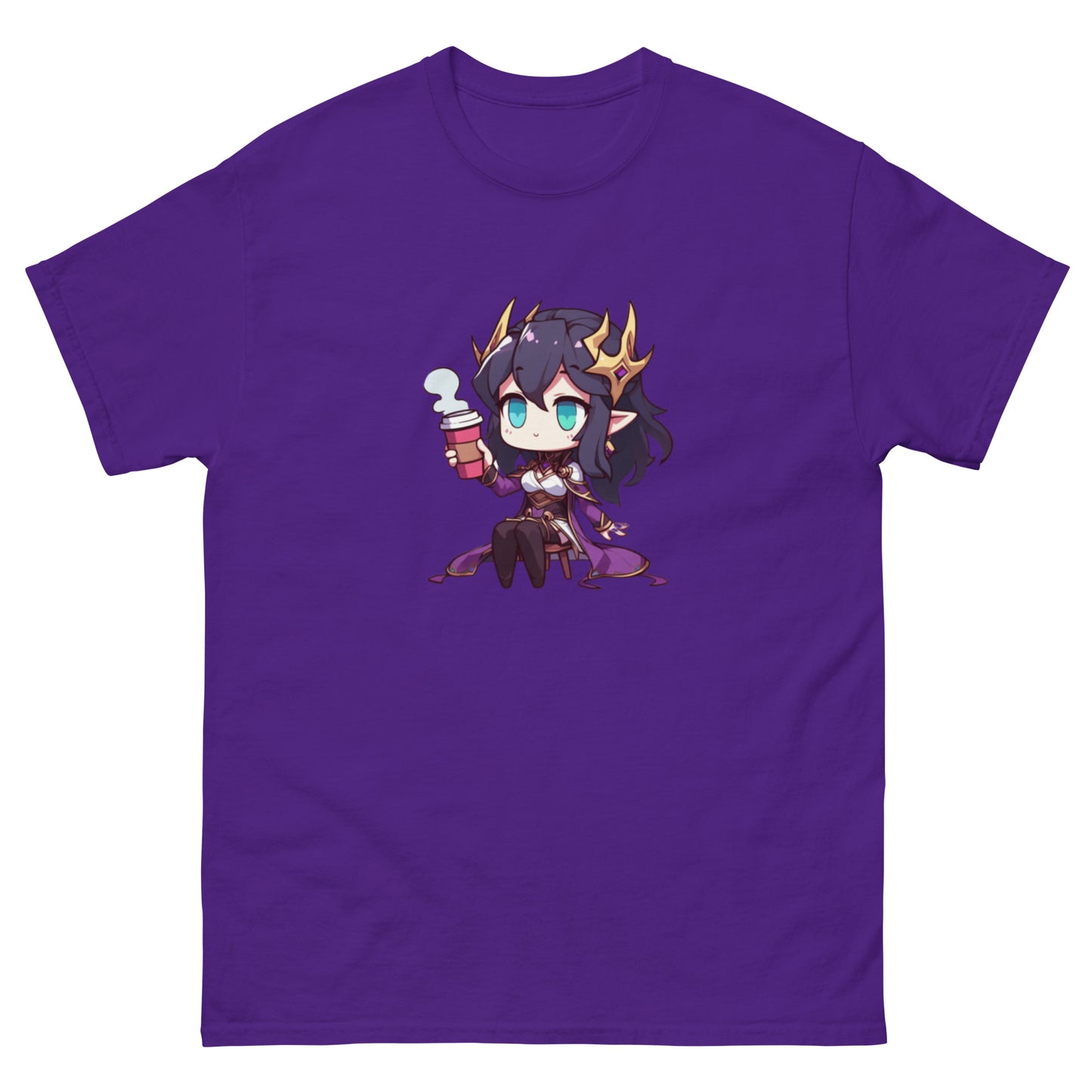 Classic T-Shirt Tee - Necromancer Sorceress Hot Coffee