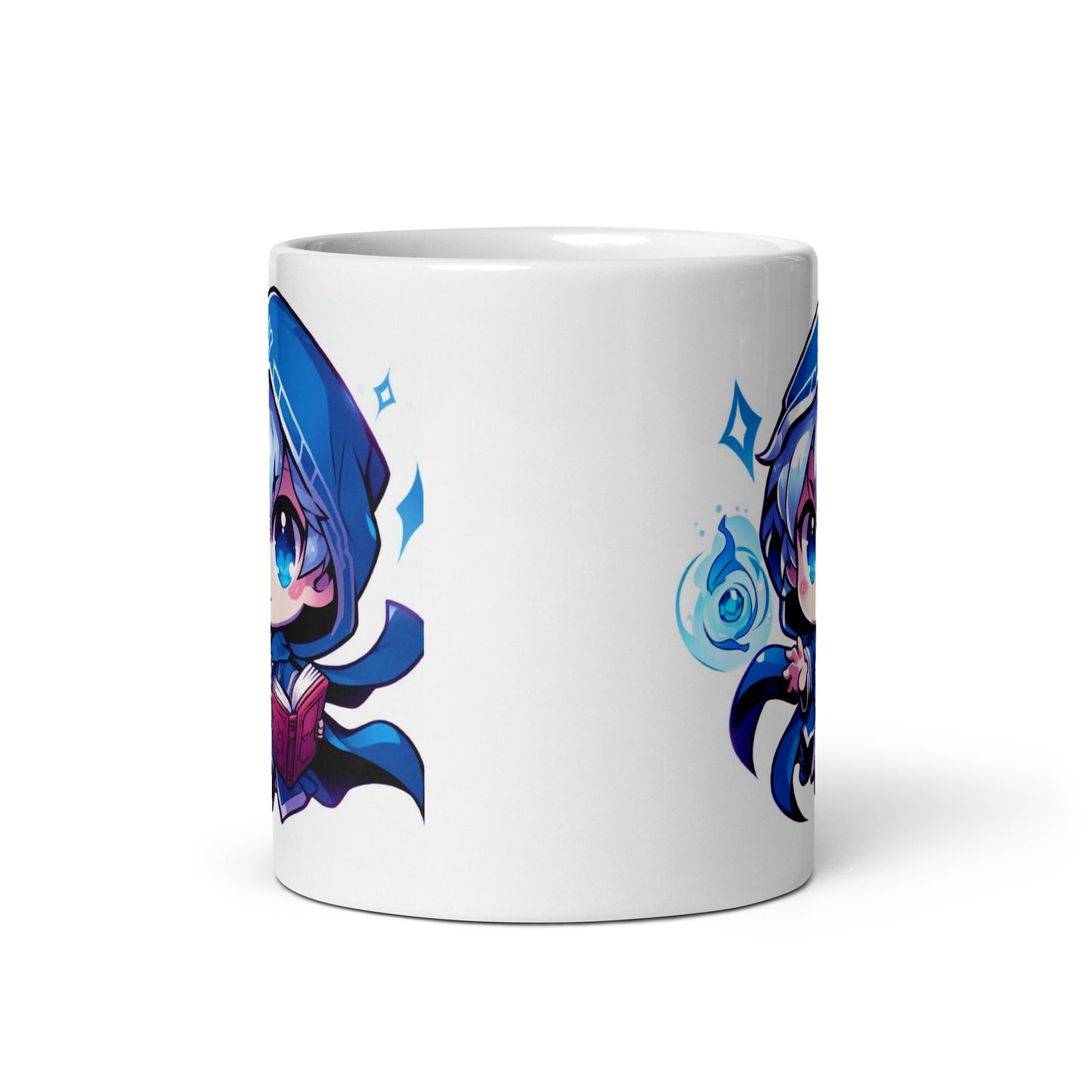 White Glossy Mug - Blue Mind Mage