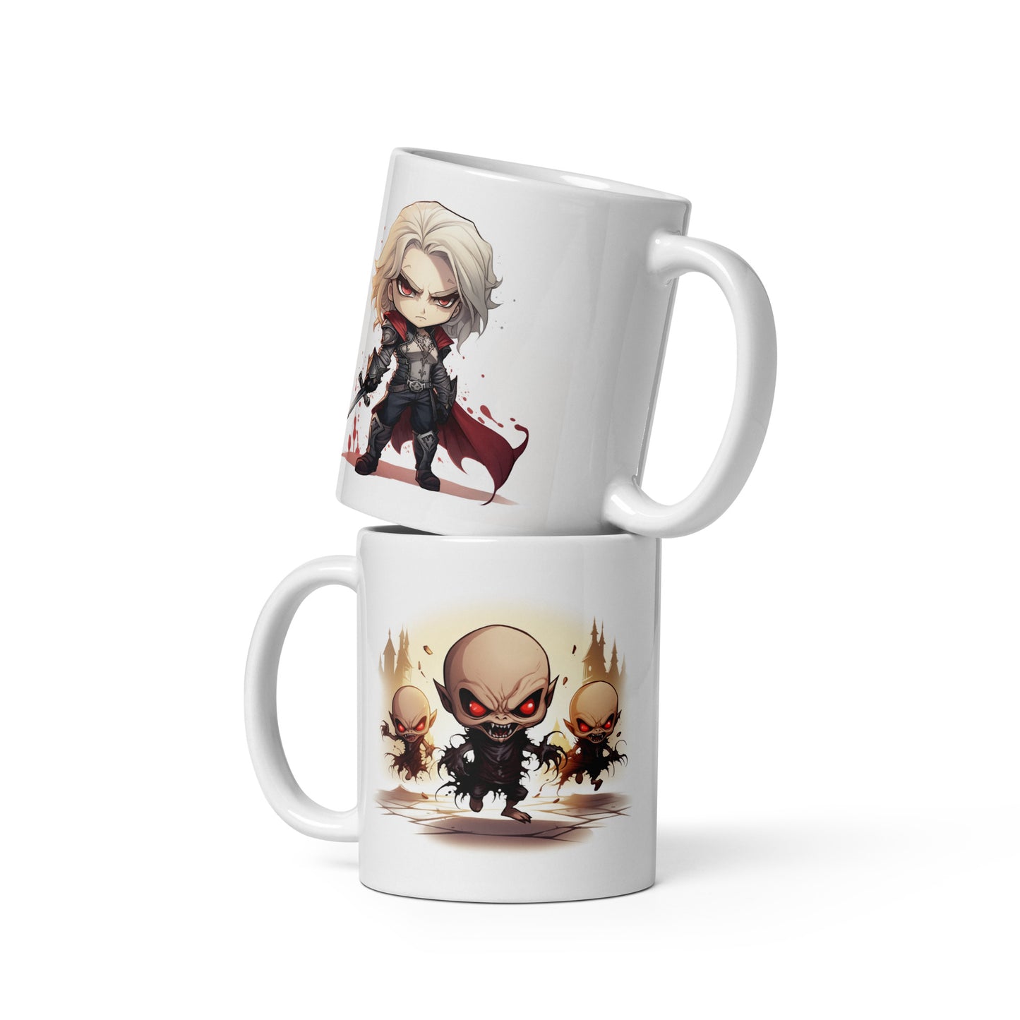 White Glossy Mug - Sangromancer Swordsman plus Vampire Horde