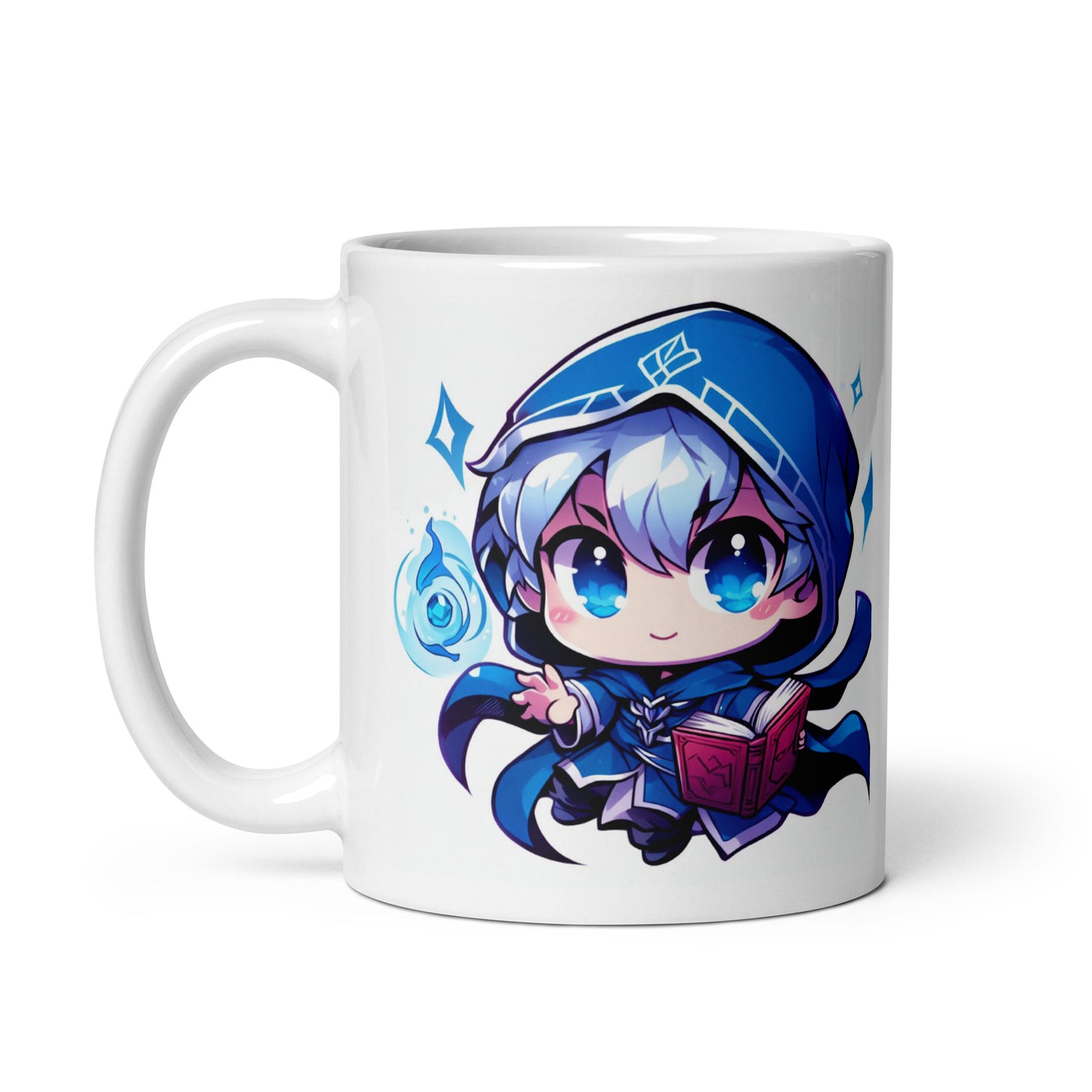 White Glossy Mug - Blue Mind Mage