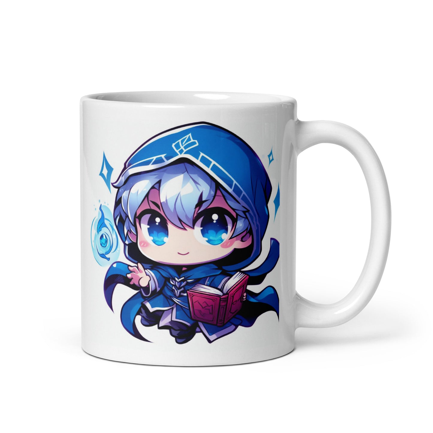 White Glossy Mug - Blue Mind Mage