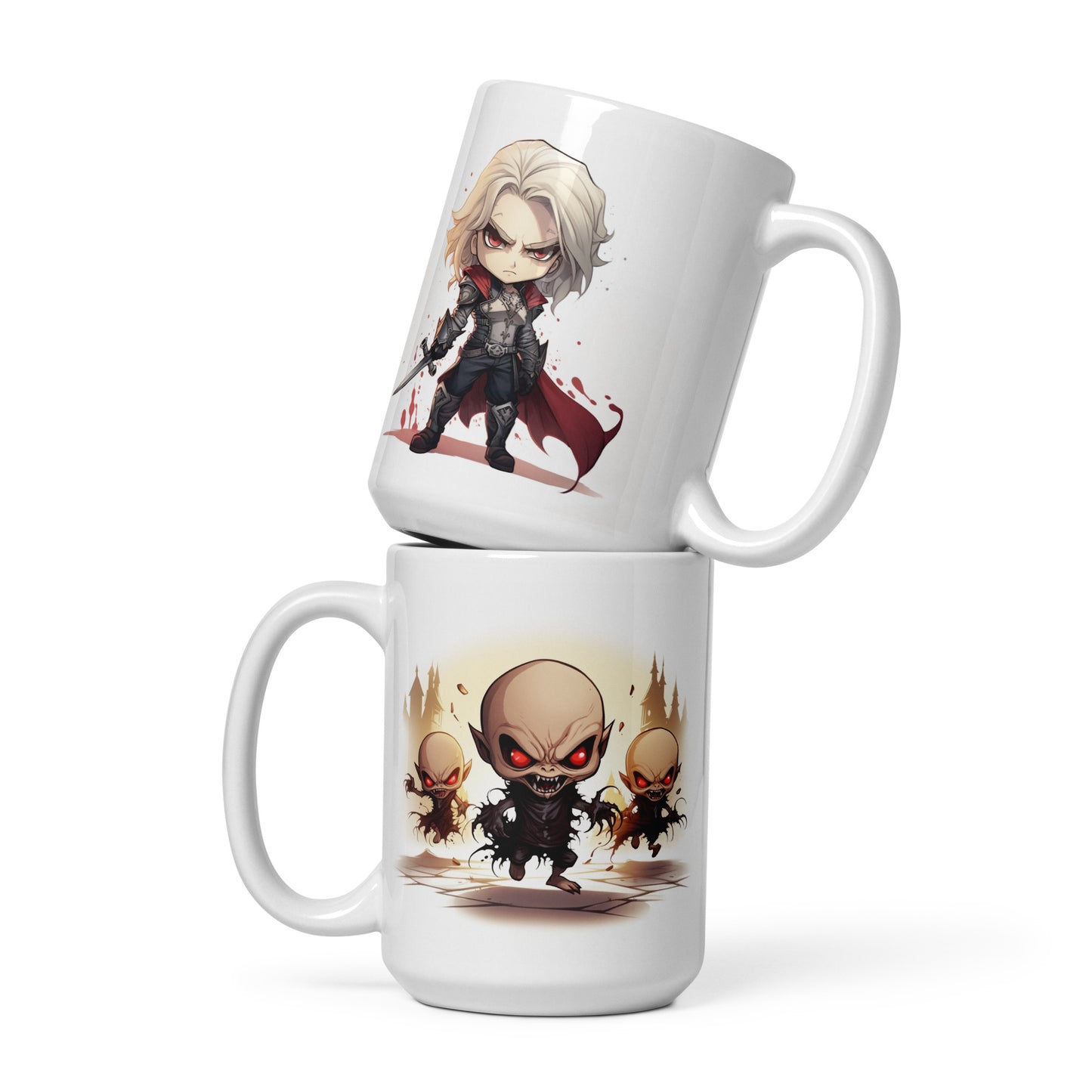 White Glossy Mug - Sangromancer Swordsman plus Vampire Horde