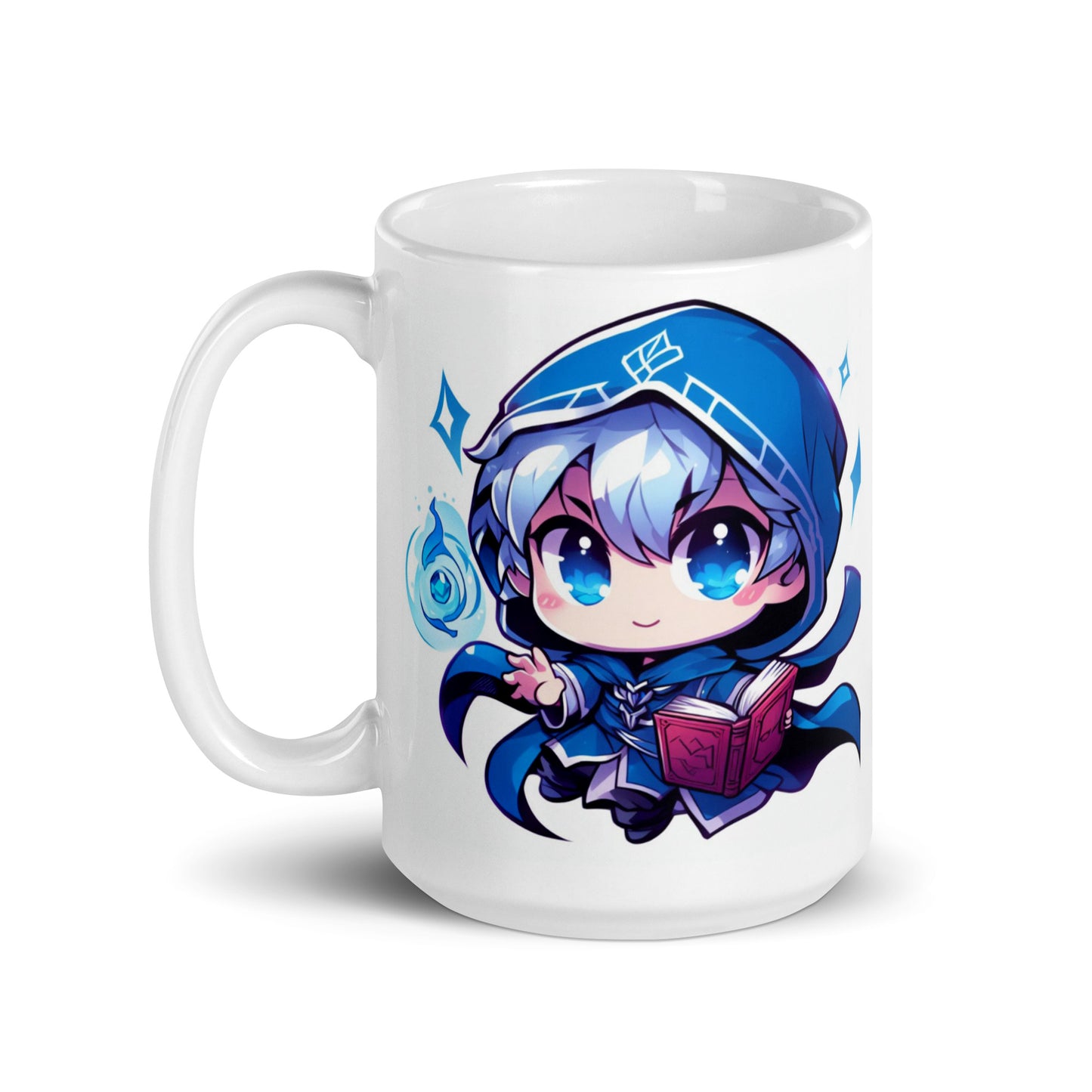 White Glossy Mug - Blue Mind Mage