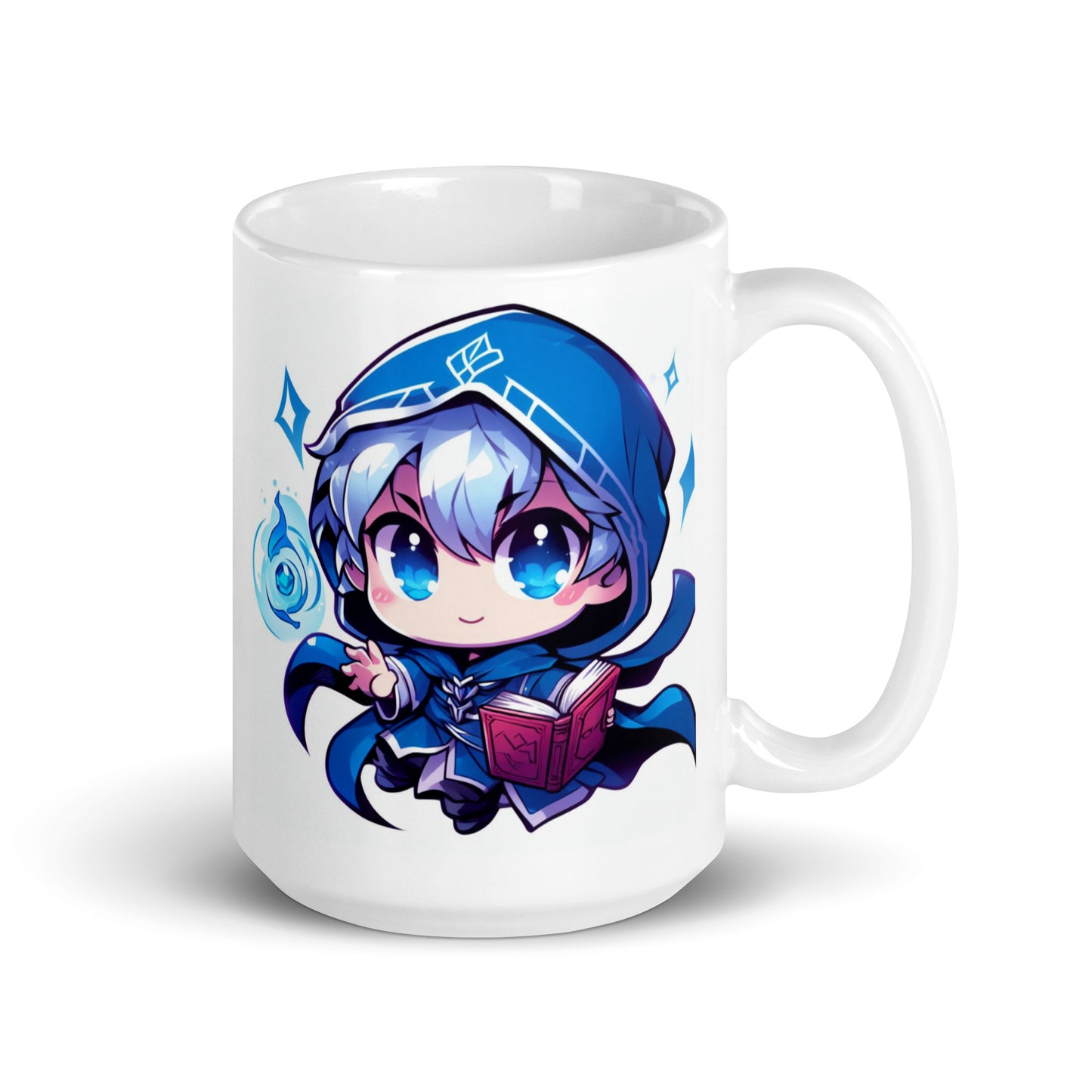 White Glossy Mug - Blue Mind Mage