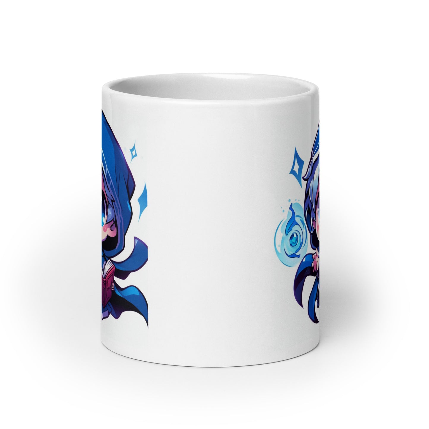 White Glossy Mug - Blue Mind Mage