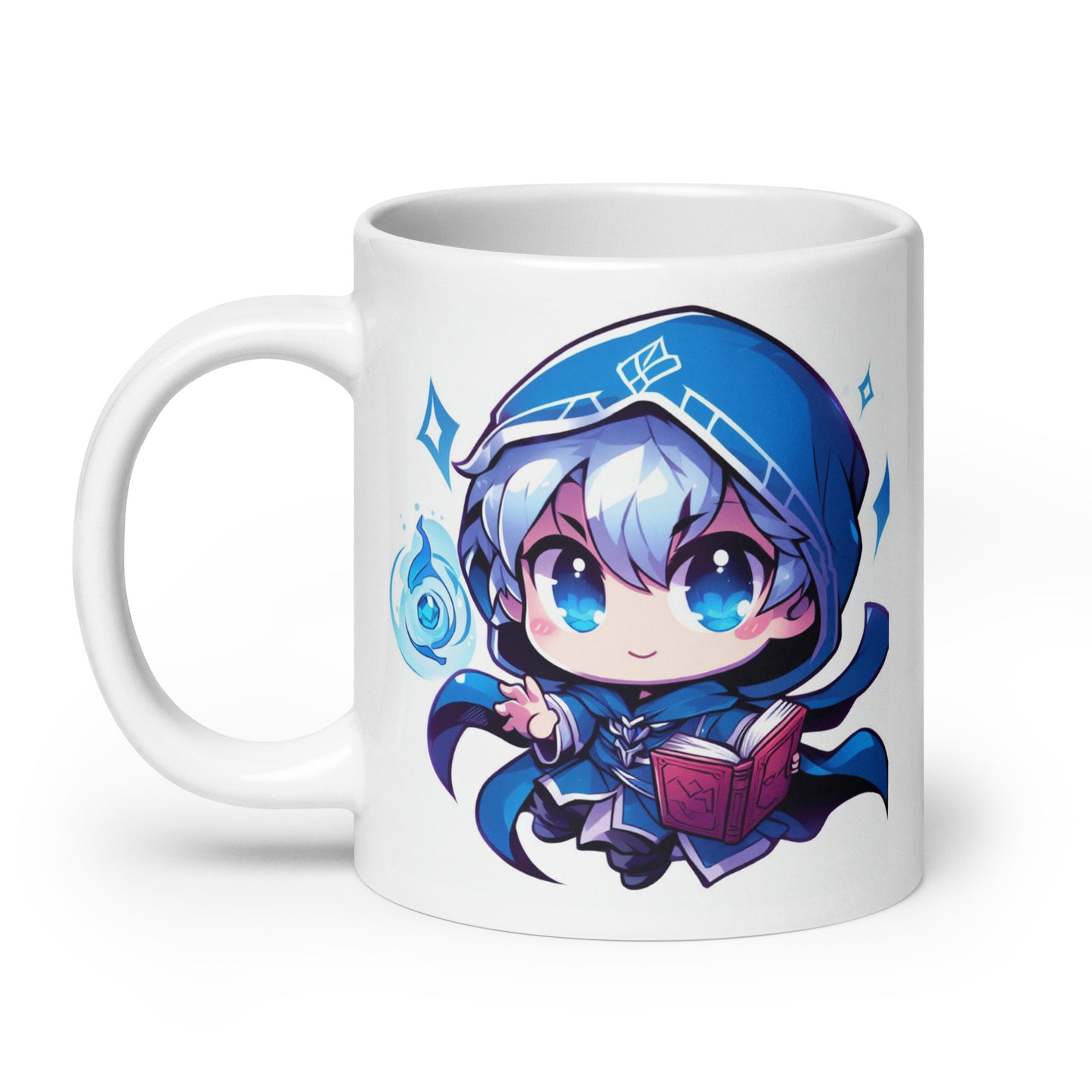 White Glossy Mug - Blue Mind Mage