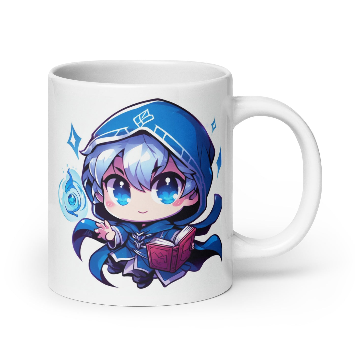 White Glossy Mug - Blue Mind Mage